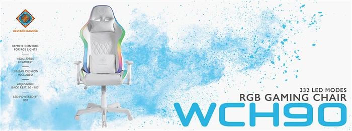 Deltaco Gaming WCH90 RGB Gamingstuhl, weiß