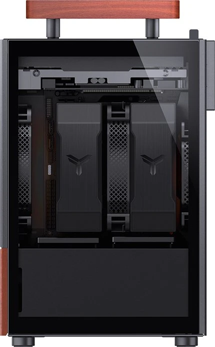 Jonsbo T6 Black, schwarz/braun, Glasfenster, Mini-ITX