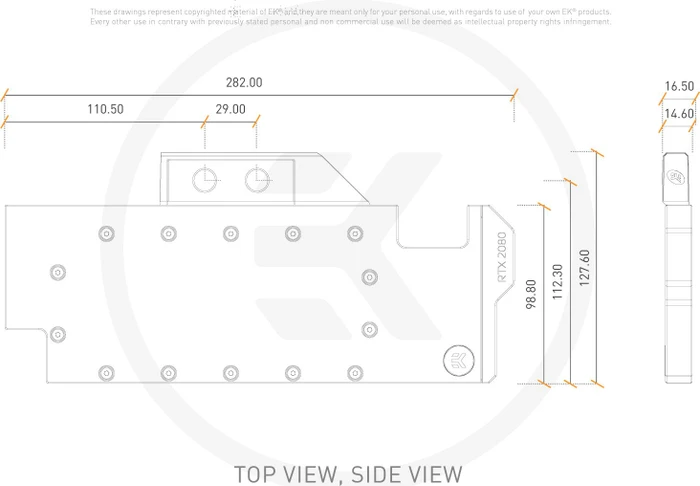 EK Water Blocks Quantum Line EK-Quantum Vector RTX 2080 RGB, Nickel, Acetal