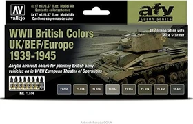 Vallejo Model Air afv Color Series WWII British Colors UK/BEF/Europe 1939-1945 Farbset, 8-tlg.
