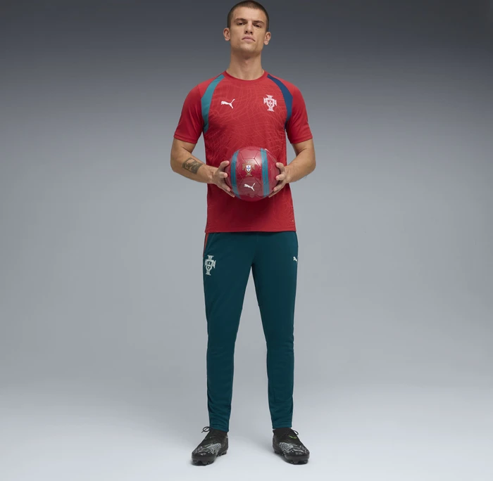 Puma FIFA WM 2026 Portugal Slim Trainings Hose ocean tropic/silver mist (Herren)