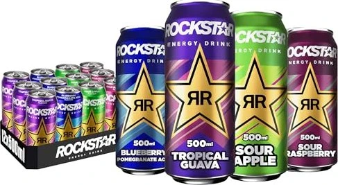 Rockstar Energy Drink Sour Raspberry 12x 500ml