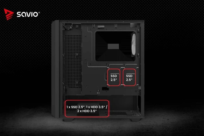Savio Noctis Glass RGB X1, Glasfenster