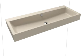 Kaldewei Puro Wand-Doppelwaschtisch 120x46cm mit Überlauf, Perl-Effekt, warm beige 20