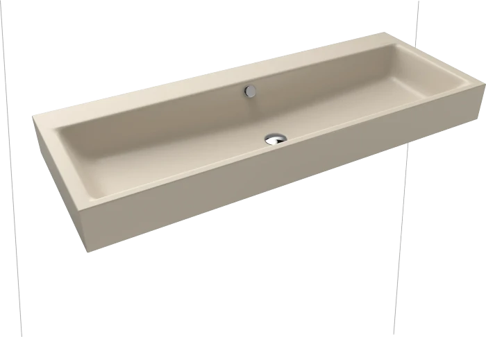 Kaldewei Puro Wand-Doppelwaschtisch 120x46cm mit Überlauf, Perl-Effekt, warm beige 20