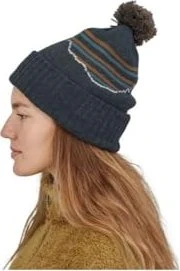 Patagonia Powder Town Beanie fitz roy stripe knit/smolder blue