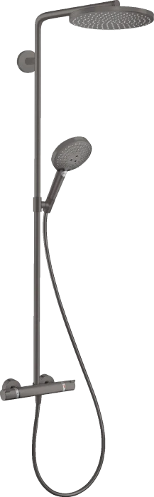 Hansgrohe Raindance S Showerpipe 240 1jet PowderRain EcoSmart+ mit Thermostat brushed black chrome
