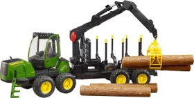 Bruder Profi-Serie John Deere 1210E Rückezug mit 4 Baumstämmen und Holzgreifer
