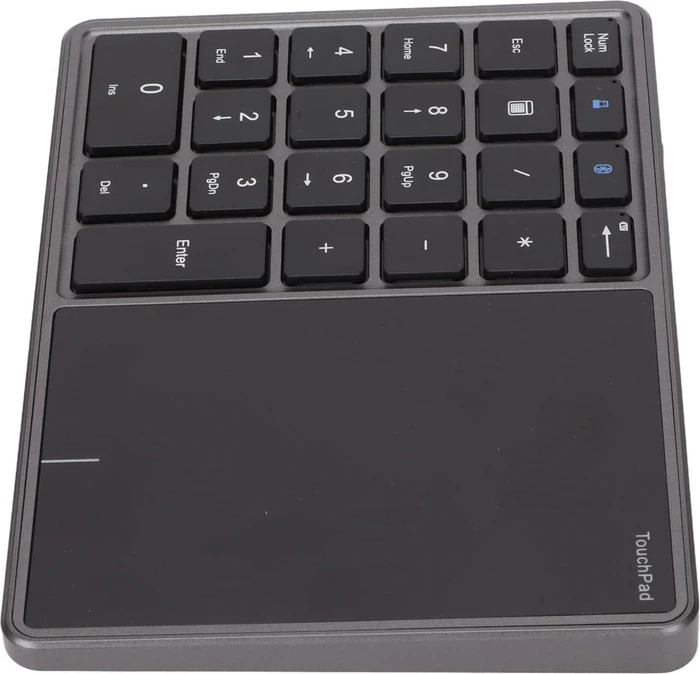 Zunate Wireless Numeric Keypad with Touchpad, grau/schwarz, Bluetooth