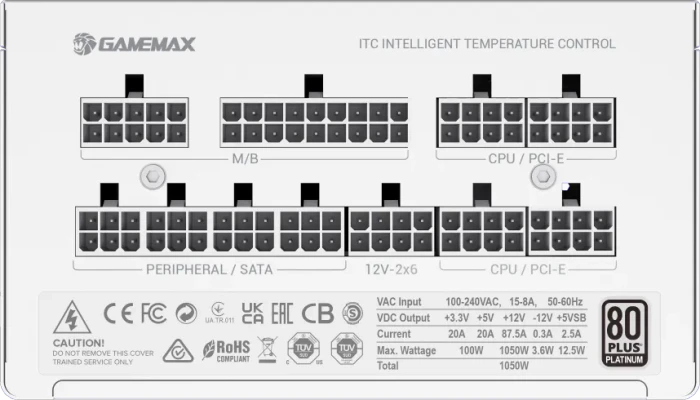 GameMax GX-1050 Pro weiß 1050W, ATX 3.1