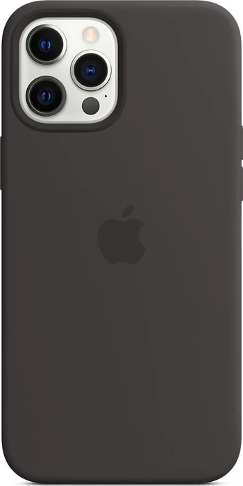 Apple Silikon Case mit MagSafe für iPhone 12 Pro Max schwarz