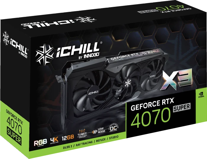 INNO3D GeForce RTX 4070 SUPER iCHILL X3, 12GB GDDR6X, HDMI, 3x DP