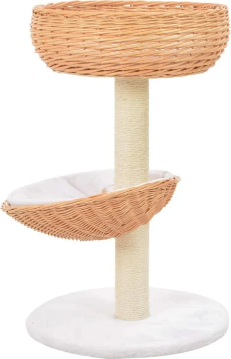 vidaXL Katzen-Kratzbaum Sisal Natürliches Weidenholz, beige/braun