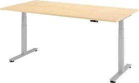 Hammerbacher Ergonomic Aktiv XDSM2E/3/S elektrisch höhenverstellbarer Sitz-Steh-Schreibtisch 200x100cm Ahorn/silber