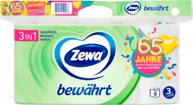 Zewa bewährt Toilettenpapier 3-lagig weiß, 8 Rollen