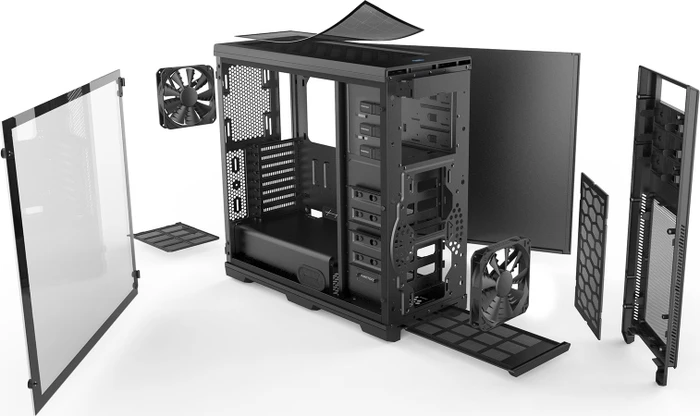 Phanteks Enthoo Pro Tempered Glass, schwarz, Glasfenster