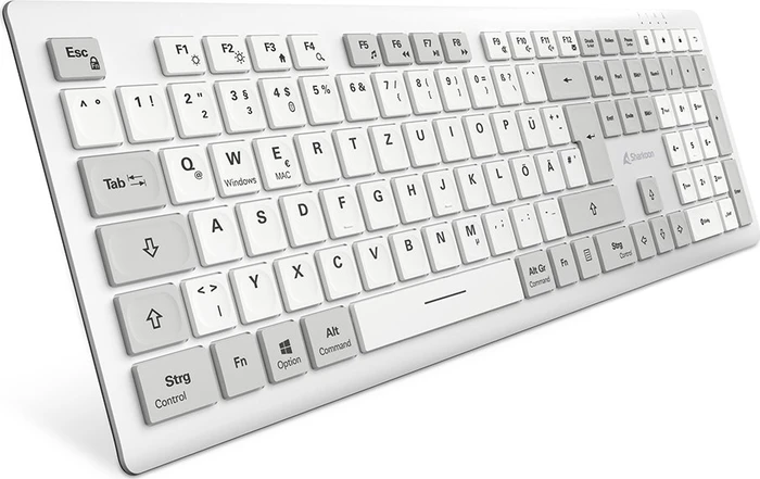 Sharkoon OfficePal K30W Wireless Keyboard, weiß, USB, DE
