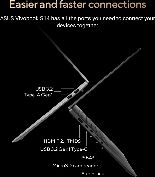 ASUS VivoBook S 14 OLED M5406WA-QD126WS, Cool Silver, Ryzen AI 9 HX 370, 24GB RAM, 1TB SSD, DE