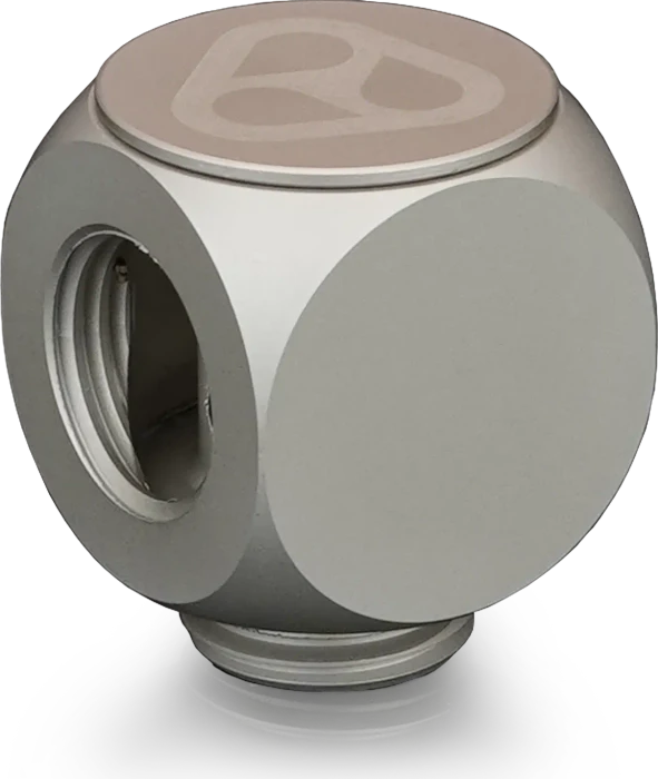 Thermal Grizzly DeltaMate Rotary T-Verteiler G1/4", matt nickel