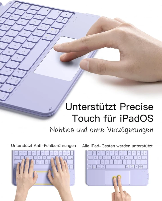 Inateck Ultraleicht Tastatur für iPad Air 6/iPad Air 5/iPad Pro 11", violett, DE