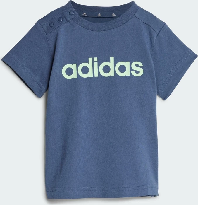 adidas Essentials Lineage Organic Cotton T-Shirt und Shorts Set preloved ink/semi green spark (Junior)