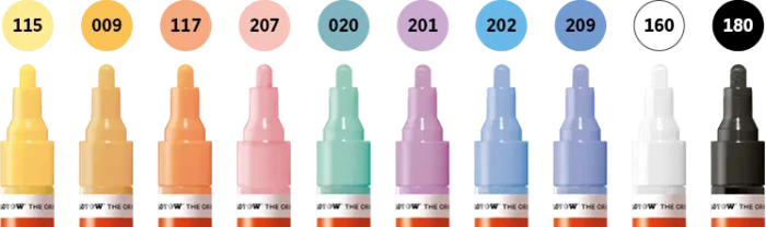 Molotow ONE4ALL 227HS 4mm Acrylmarker Pastel-Set sortiert, 10er-Set, Etui