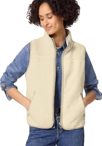 Street One Teddy mit Zipper Weste eggshell ecru (Damen)
