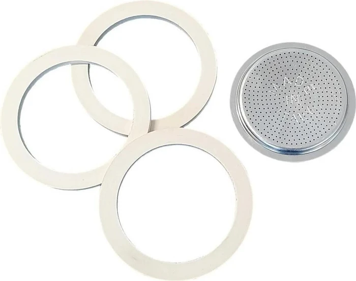 Bialetti 3 Gummidichtung + 1 Filter für 9 Tassen Aluminium