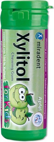 Miradent Xylitol for Kids Zahnpflegekaugummis Apfel, 30g