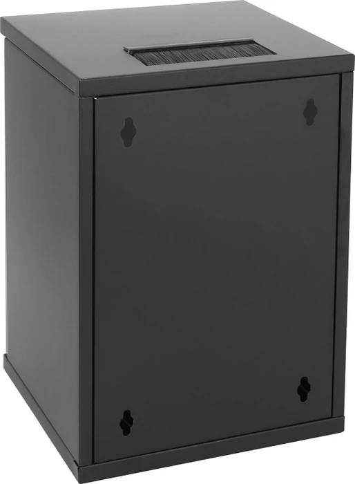HMF Serverschrank 10", HMF 63400 9HE, Sicherheitsglastür, IP20, schwarz, 300mm tief