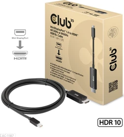 Club 3D Mini DisplayPort 1.4/HDMI 2.1 Adapterkabel schwarz, 1.80m
