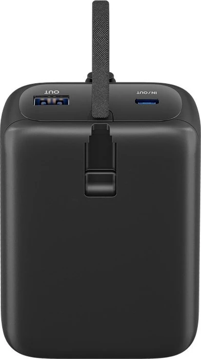 Wentronic Goobay Powerbank 20000mAh mit integriertem USB-C-Kabel schwarz