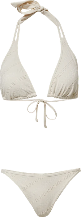 s.Oliver Strukturmuster und Schmuckperlen Bikini-Set creme (Damen) (6010599.727)