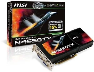 MSI GeForce GTX 465, N465GTX-M2D1G, 1GB GDDR5, 2x DVI, Mini HDMI