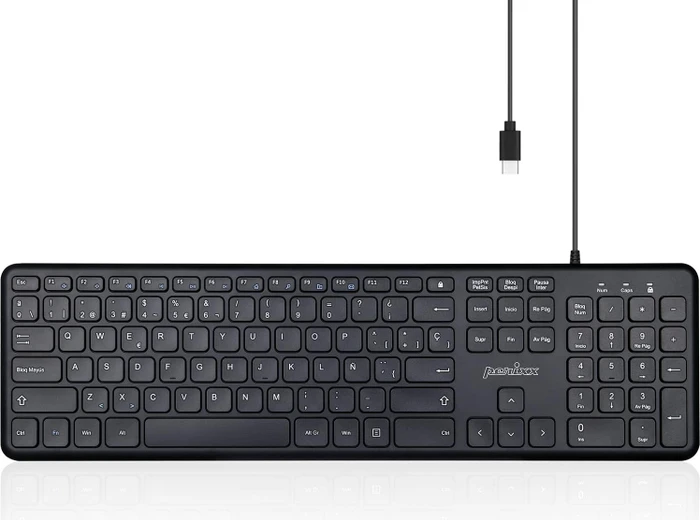 Perixx Periboard-210C-C, schwarz, USB, ES