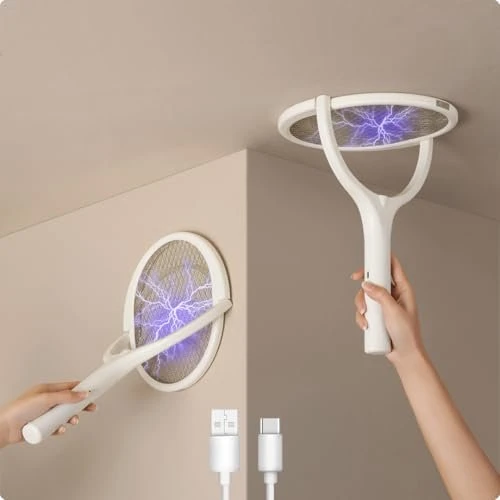 GeckoMan elektrische Fliegenklatsche weiß