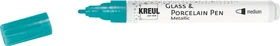 Kreul Glass & Porcelain Pen Glas- und Porzellanmalstift Metallic medium, türkis-metallic