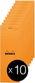 Rhodia Basics Notizblock N°8, 74x210mm, liniert, orange, 80 Blatt, 10er-Pack