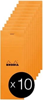 Rhodia Basics Notizblock N°8, 74x210mm, liniert, orange, 80 Blatt, 10er-Pack