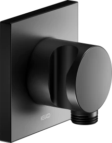 Keuco IXMO 59592 Schlauchanschluss mit Brausehalter eckig schwarz matt