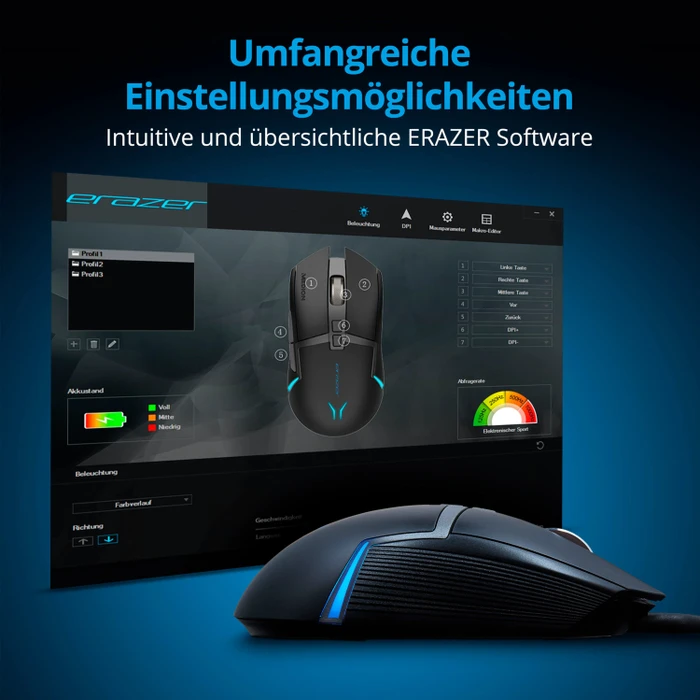 Medion Erazer Supporter P13 Wireless Gaming Mouse, schwarz, USB
