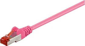 goobay Patchkabel, Cat6, S/FTP, RJ-45/RJ-45, 0.5m, rosa