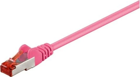 goobay Patchkabel, Cat6, S/FTP, RJ-45/RJ-45, 0.5m, rosa