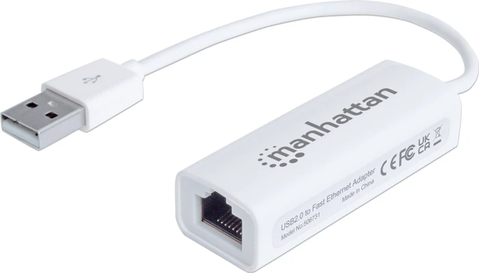 Manhattan LAN-Adapter, RJ-45, USB-A 2.0 [Stecker]
