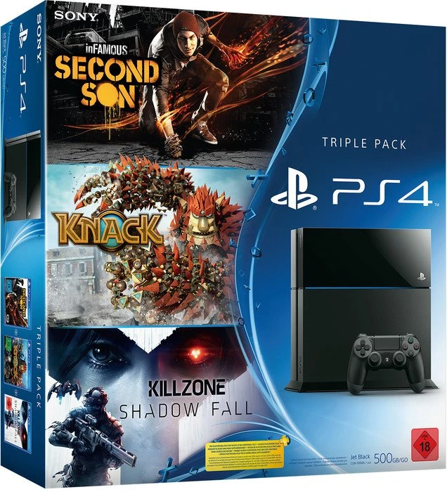Sony PlayStation 4 - 500GB Triple Pack Bundle schwarz