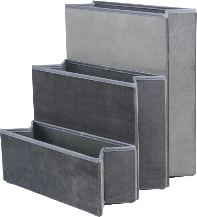 Trixie Treppe, Samt, zusammenklappbar, grau