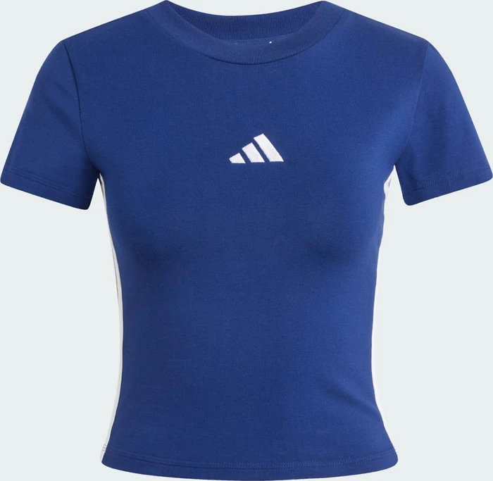 adidas Essentials 3-Streifen Slim Baby T-Shirt kurzarm dark blue/white (Damen)