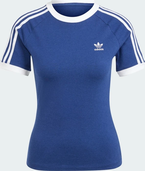 adidas 3-Streifen Slim Raglan T-Shirt kurzarm dark blue melange (Damen)