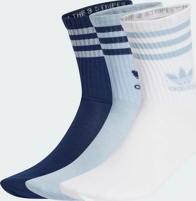 adidas Mid Cut Crew Socken wonder blue/night indigo/white, 3 Paare