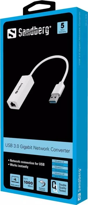 Sandberg LAN-Adapter, RJ-45, USB-A 3.0 [Stecker]